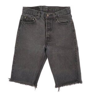 VTG Levis Women 29 Dark Gray Charcoal Denim Jean Shorts Button Fly All Cotton